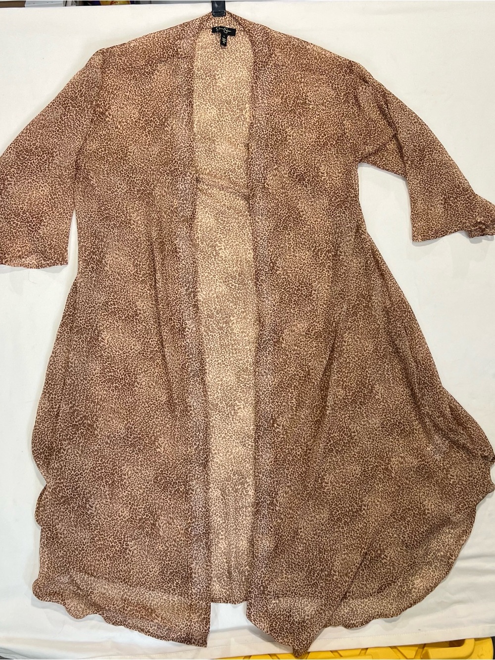 Jessica Simpson Women’s Lightweight Open-Front Duster Robe - Brown Animal Print
